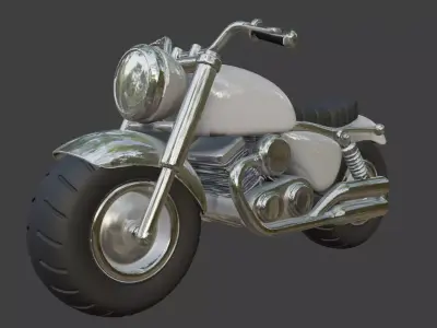 Cartoon Motorcycle 3D Model 3D model 2