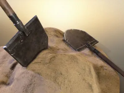 Shovel and spatula Free low-poly 3D model