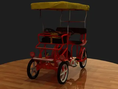Surrey bike  Low-poly 3D model