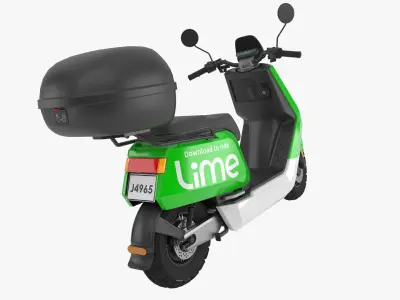 Lime Moped Low-poly 3D model