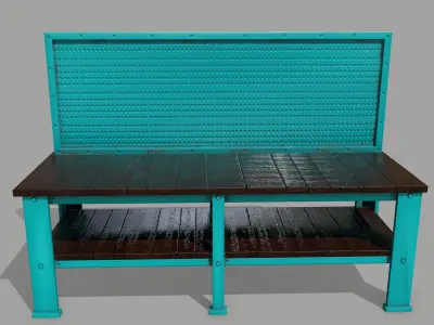 workbench shelf with shelves Low-poly 3D model