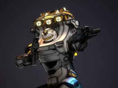 Robot Sci-fi Low-poly 3D model