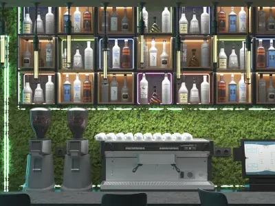 Industrial style bar 3D model purchase