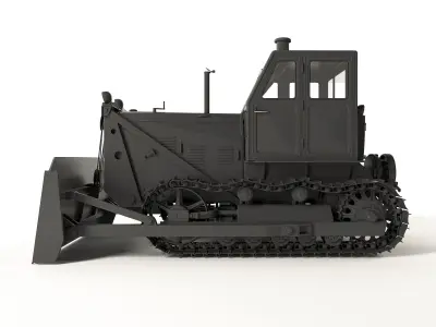 Soviet bulldozer T-100 3D model