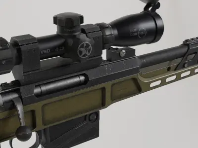 Russian Modern Sniper Rifle SV98 Low-poly 3D model