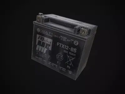 Motorcycle Battery - Photogrammetry  Low-poly 3D model