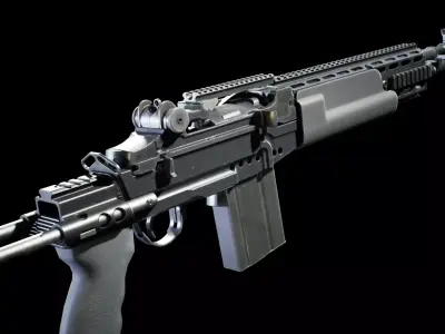 PBR - M14 EBR Rifle  - Game-Ready 3D Asset Low-poly 3D model