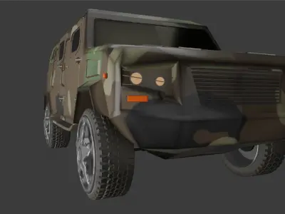 Military car Low-poly 3D model