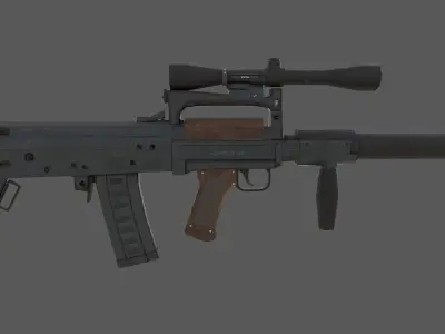 Customizable Ots - 14 Groza PBR Low-poly 3D model Low-poly 3D model