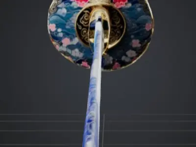 katana floral Low-poly 3D model