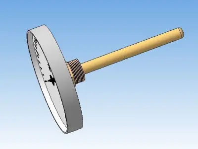 Thermometer d100 mm in a sleeve L160 mm 3D model