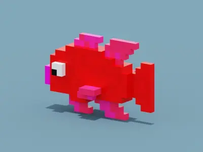 Voxel Fish Low-poly 3D model purchase