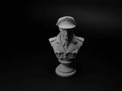 WW2 Italian Soldier Bust Chess 3D print model purchase