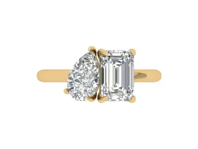 Solitair 2 Stone Ring 3D print model purchase