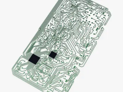 Electronic circuit board v 2 Low-poly 3D model