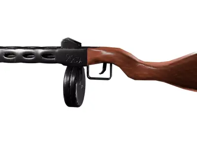 Toon PPSh-41 Low-poly 3D model