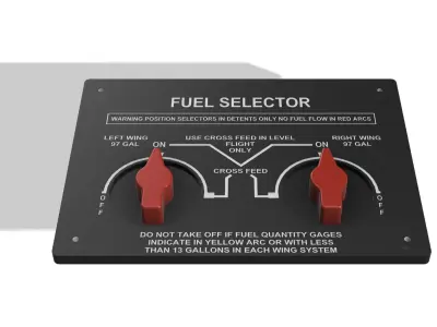 Beechcraft Baron B58 Fuel Selector 3D Print Model 3D print model