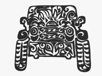 Intricate Mayan Ornamental Wall Art 3D print model