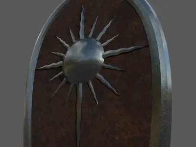 shield shaped like a rain drop Low-poly 3D model