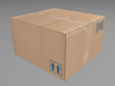 Cardboard Boxes Low Poly Low-poly 3D model