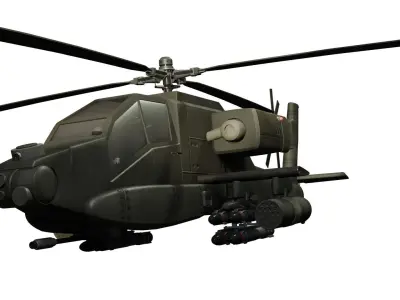 Helicopter military Low-poly 3D model purchase