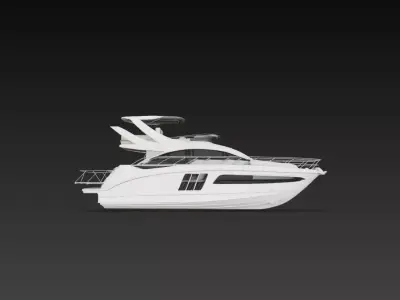 Modern Luxury Flybridge Yacht 3D Model Motor Cabin Cruiser 3D print model