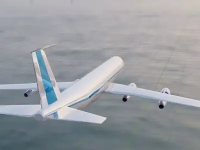 Fictional Quad Engine 1950s Jetliner 707-320B Inspired Low-poly 3D model