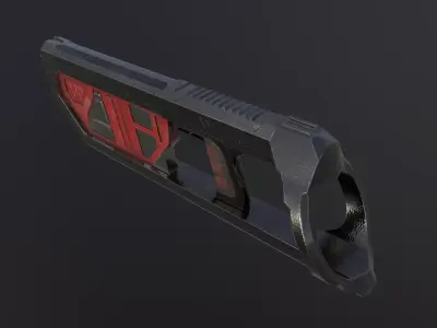 Low poly and High poly gun-JD8920H1 Low-poly 3D model