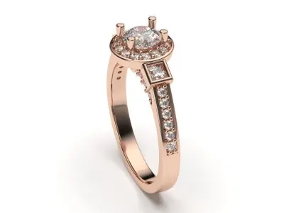 solitaire with ring sizes  8 part S26 3D print model