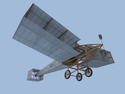 Model Replic 14 bis Santos Dumont Low-poly 3D model