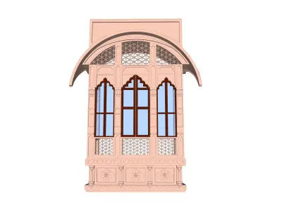 indian jodhpuri stone jharokha 3D model buy