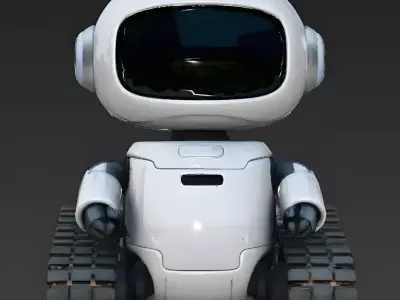 Cute Stylized Chibi Tread Robot 3d model Low-poly 3D model