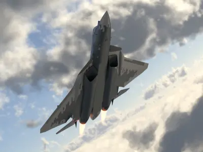 Sukhoi SU-57 5th gen figther jet PAK-FA T50 3D model