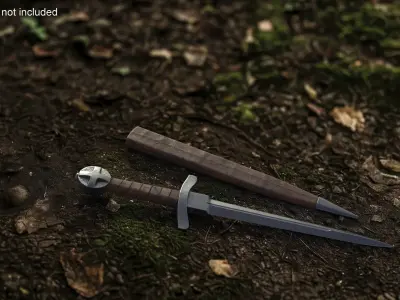 Medieval Knight Dagger 3D model