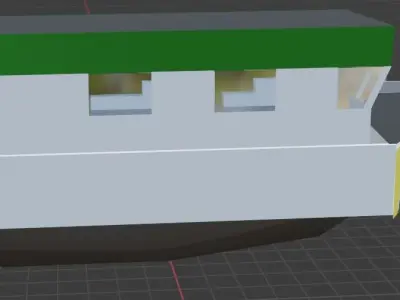 Ferry boat with roof Free 3D model