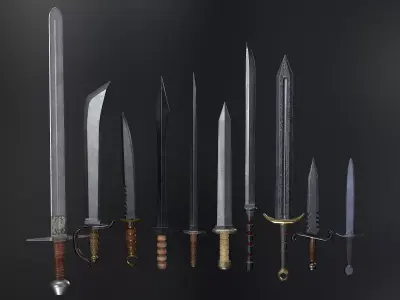 Medieval Weapons Sword Collection - 01 Low-poly 3D model