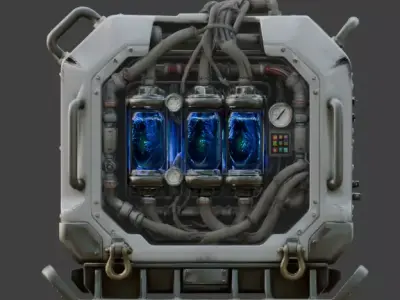 Realistic Sci-Fi Portable Generator 3D Model Low-poly 3D model
