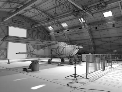 Airplane Hangar 3D model purchase