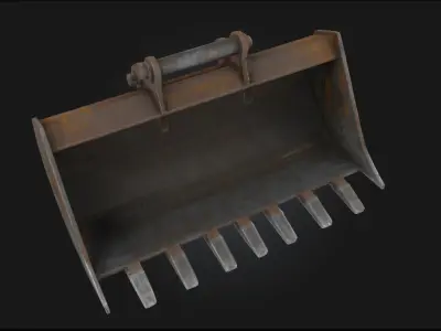 Excavator Bucket  Heavy-Duty Power for Earthmoving Scenes 3D model
