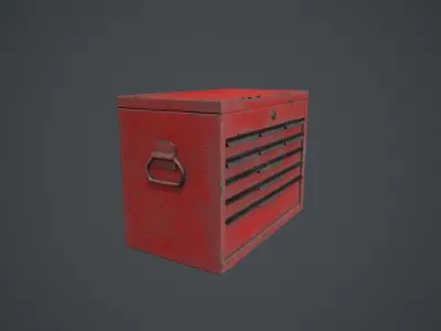 Red Tool Chest  - Tool Box  Low-poly 3D model