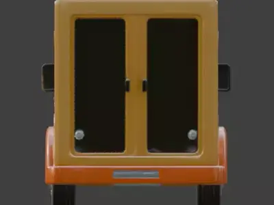 Yellow Cartoon Delivery Van 3D Model Low-poly 3D model by Choco-Bear
