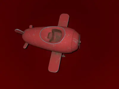 Airplane cartoon style 3D model Low-poly 3D model