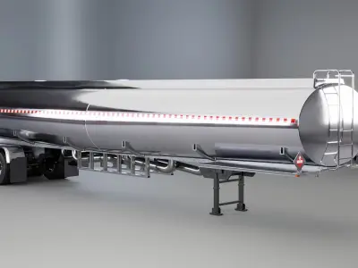 Tanker Semi-Truck Trailer 3D model