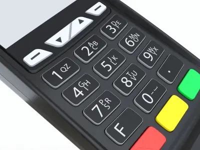 Universal Credit Card POS Terminal 02 3D model