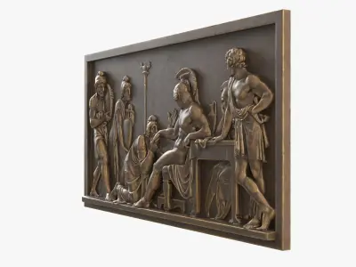 Bronze Relief Priam Pleads Achilles 3D model