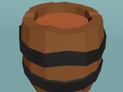 Low Poly Barrel 3D Model Low-poly 3D model