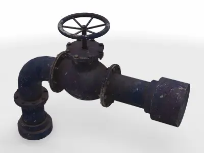 gas water pipe 01 3D model