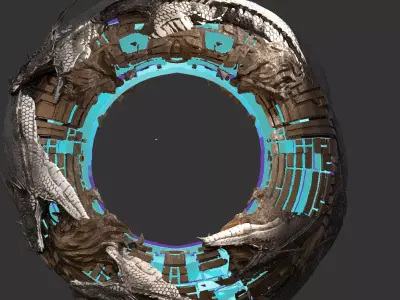 Sci fi Techno gate 4  3D model