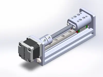 Linear actuator with trapezoidal screw Free 3D model
