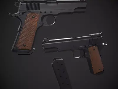 Colt 1911 Low-poly 3D model 3